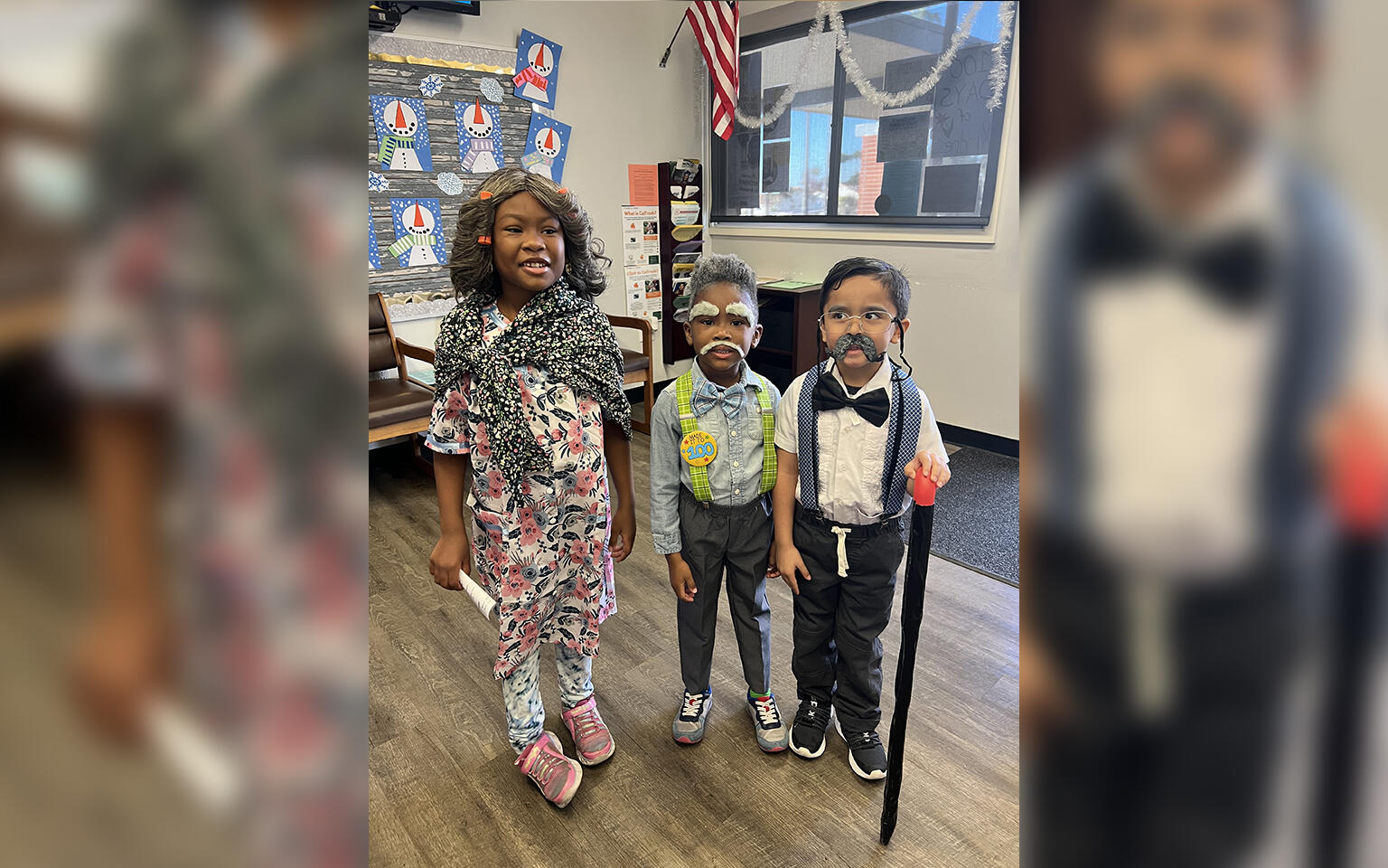Celebrating 100 Days of School with our adorable "viejitos"!